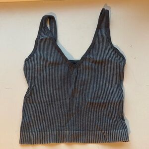 Aura Ribbed Gray Tank